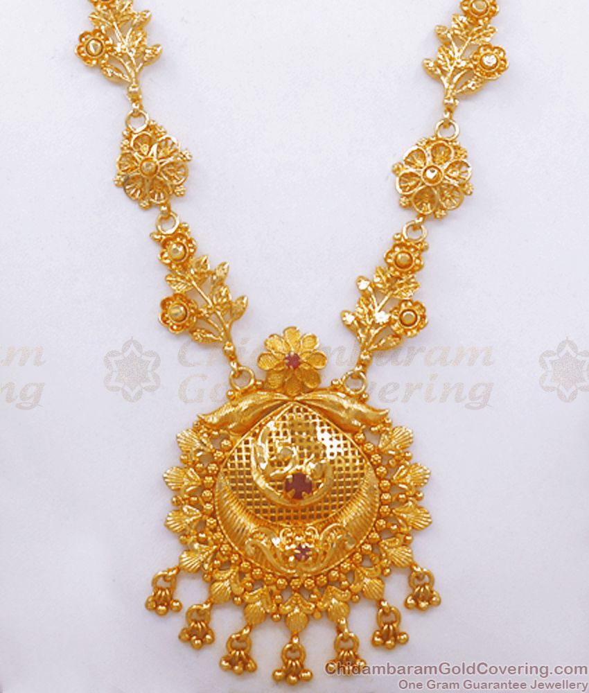 Hand Crafted Gold Haram Ruby Stone Pattern Imitation Jewelry Shop Online HR2516
