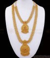 One Gram Gold 3 Line Haram Necklace Combo Ruby Stone Set HR2517