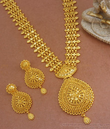 Grand Two Gram Gold Haram Earring Bridal Combo Forming Collection HR2518