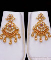 Grand Zircon Stone Gold Haaram With Screw Type Earring Combo HR2521