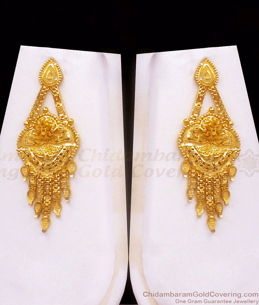 Unique 2 Gram Gold Haram With Earring Forming Bridal Jewelry HR2529