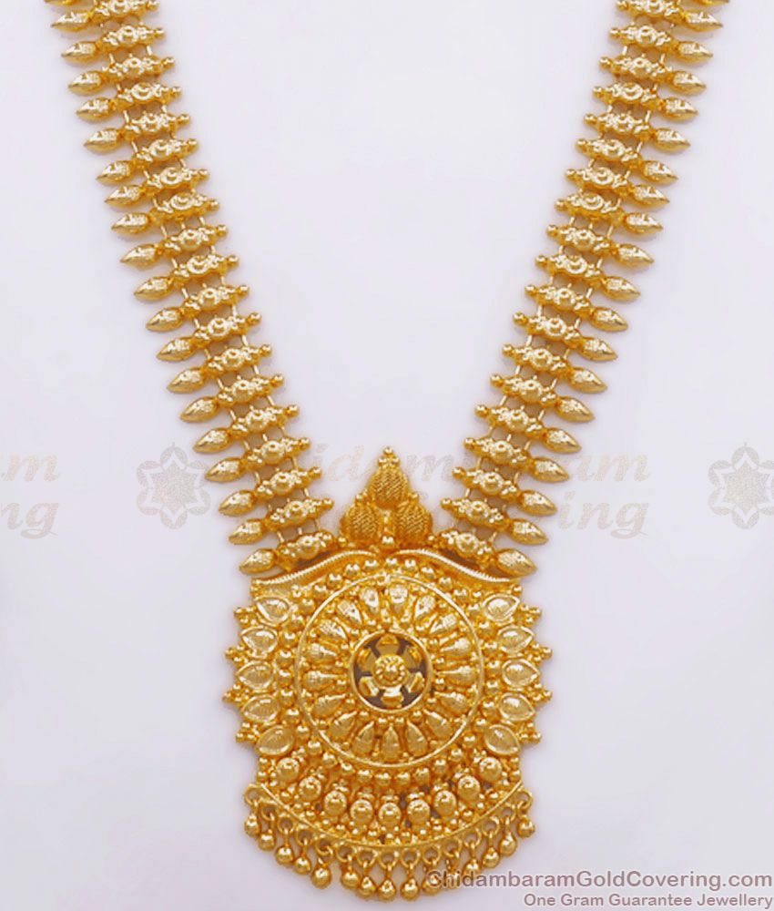 Trendy Bridal Design Gold Plated Haaram For Women Jewelry Collections HR2532