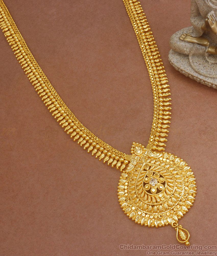 Stylish One Gram Gold Aaram Leaf Design Shop Online HR2535