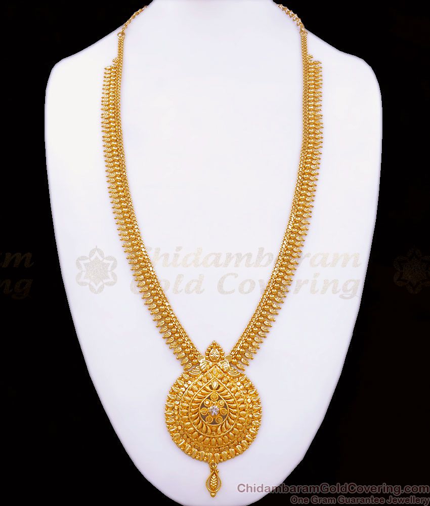 Stylish One Gram Gold Aaram Leaf Design Shop Online HR2535