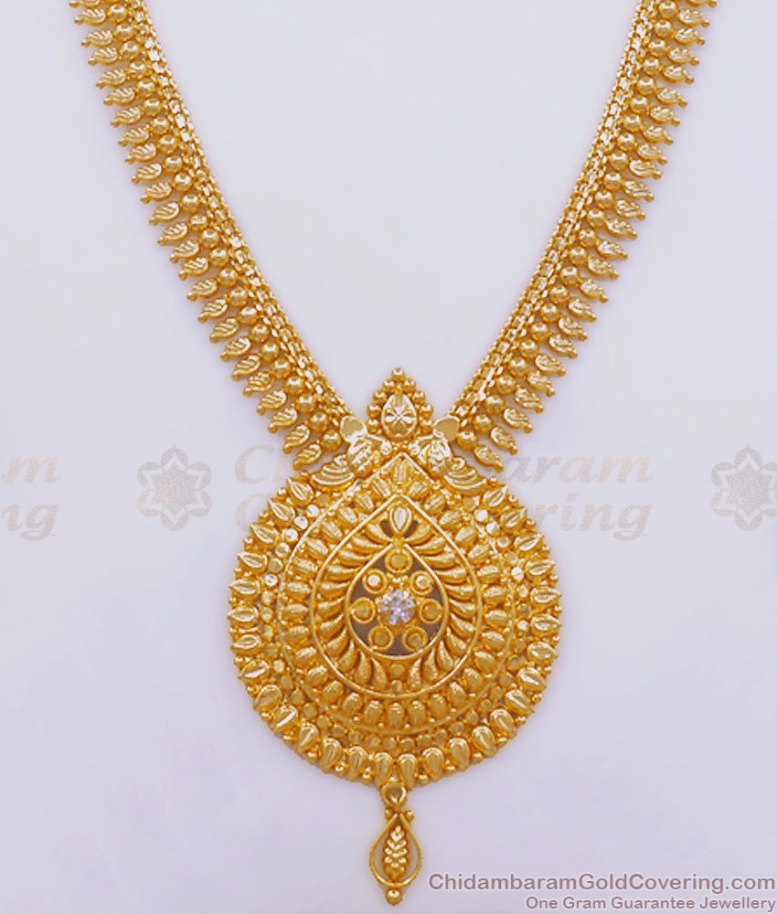 Stylish One Gram Gold Aaram Leaf Design Shop Online HR2535