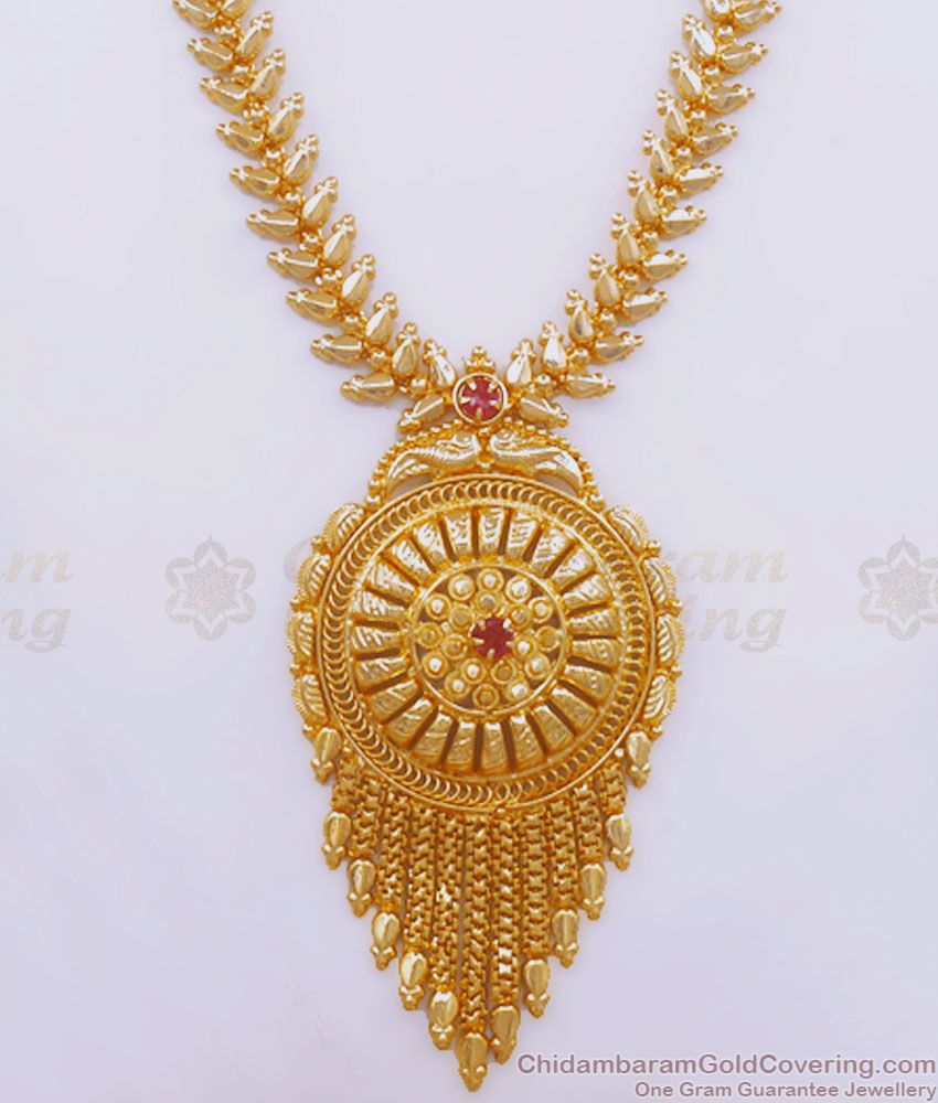 Gorgeous Gold Plated Kerala Haram For Womens Marriage Collections HR2537
