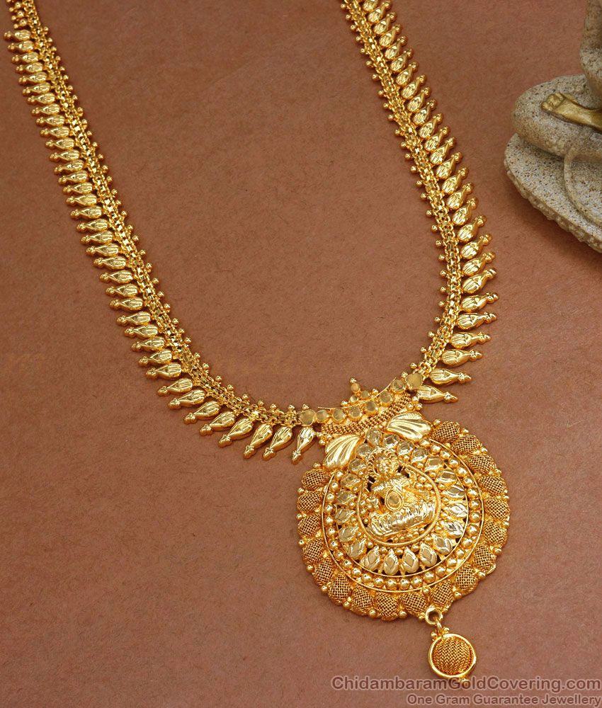 Premium 1 Gram Gold Haram Lakshmi Mullaipoo Pattern Shop Online HR2548