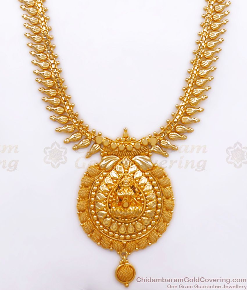 Premium 1 Gram Gold Haram Lakshmi Mullaipoo Pattern Shop Online HR2548