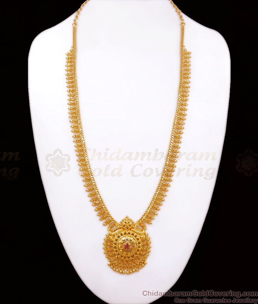One Gram Gold Haram Ruby Stone Mullaipoo Collections Online HR2550