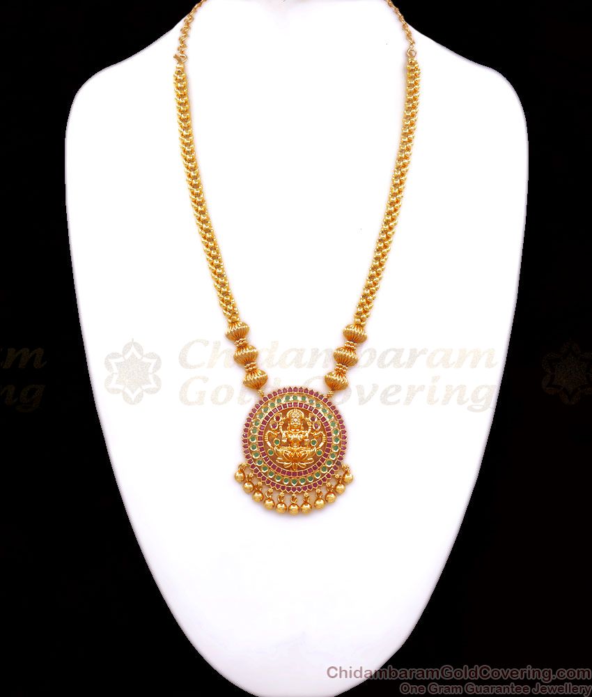 New Arrival Gold Plated Lakshmi Haram Design Buy Online HR2563