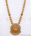 Hyderabad Jewelry One Gram Long Haram Design With Red Green Beads HR2564