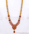 Premium Ruby Stone One Garam Gold Plated Haram Design HR2566