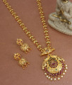 New Arrival Gold Plated Long Haram With Ruby And Emerald HR2570