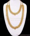 Kerala Mulliapoo Design 2 Gram Gold Haram Necklace Combo Collections HR2589