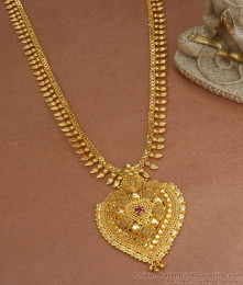Single Ruby Stone Light Weight Gold Haram Heart Design Shop Online HR2617