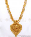 Single Ruby Stone Light Weight Gold Haram Heart Design Shop Online HR2617