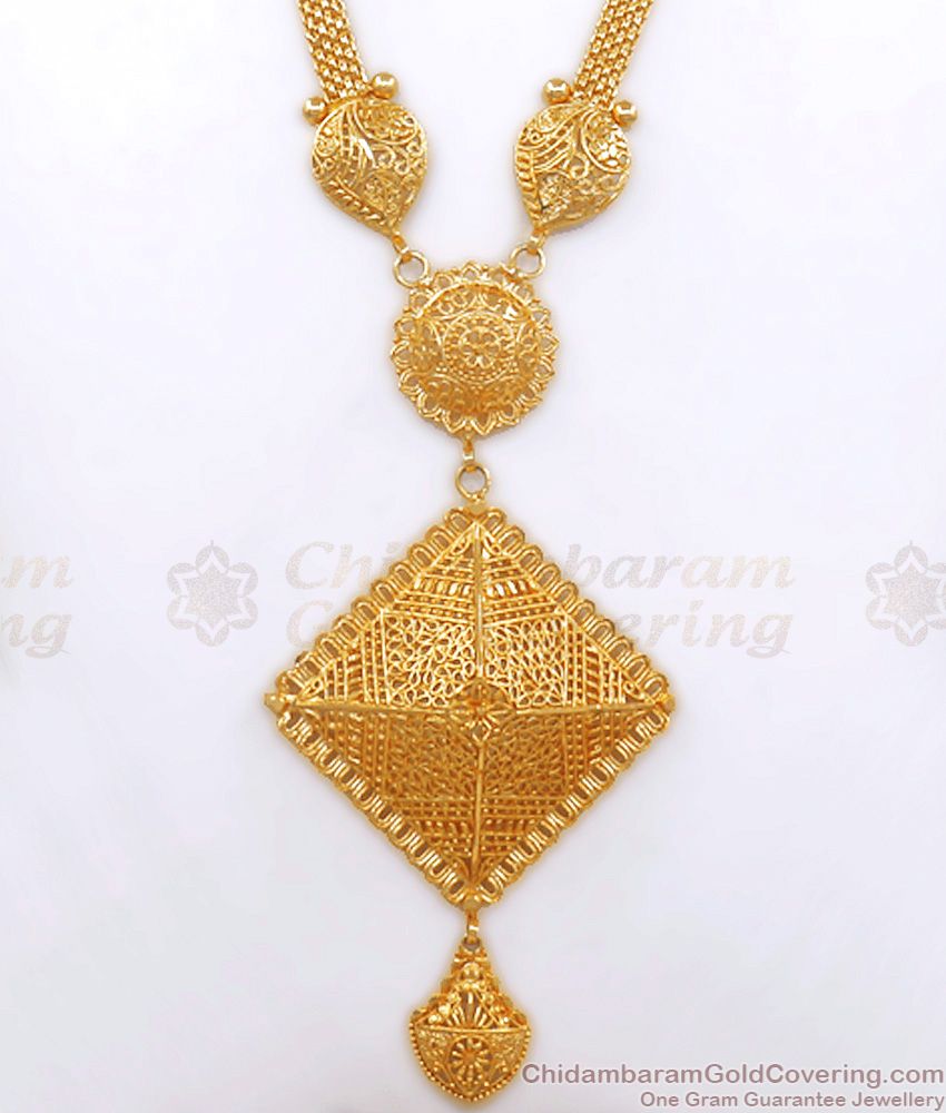 Latest Bridal Gold Plated Haram Plain Design For Womens Jewelry Buy Online HR2621