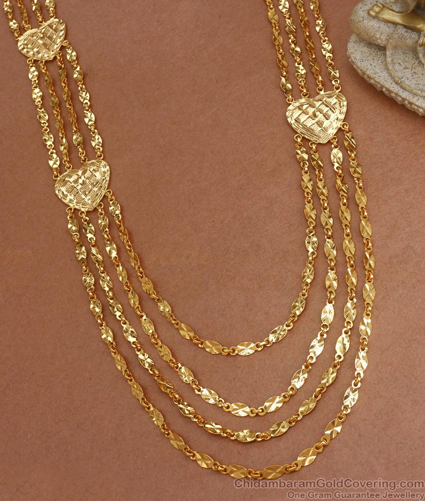 4 Line One Gram Gold Governor Malai Haram Bridal Collections HR2624