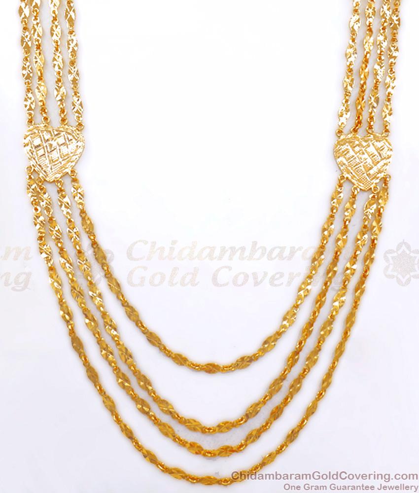 4 Line One Gram Gold Governor Malai Haram Bridal Collections HR2624