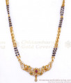 Two Line Gold Imitation Mangalsutra Dollar Wheat Chain Designs HR2636