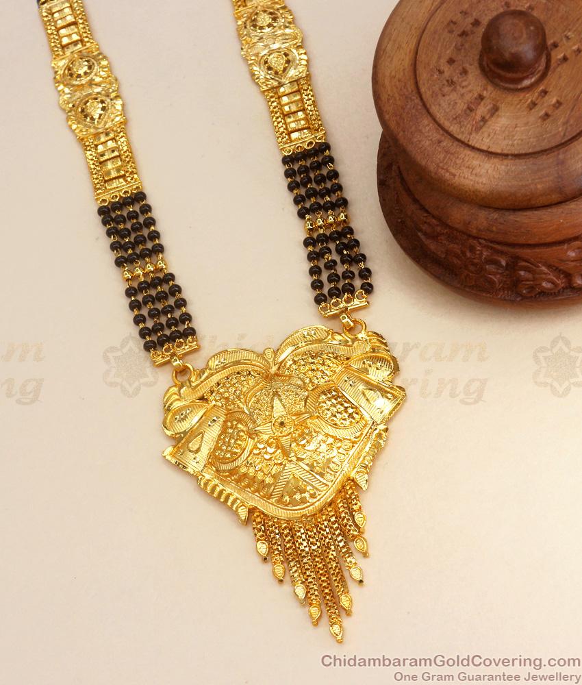 30 Inch Long Black Beaded Mangalsutra Forming Haram Collections Shop Online HR2643