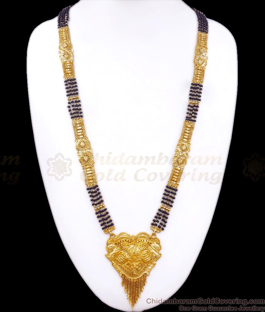 30 Inch Long Black Beaded Mangalsutra Forming Haram Collections Shop Online HR2643