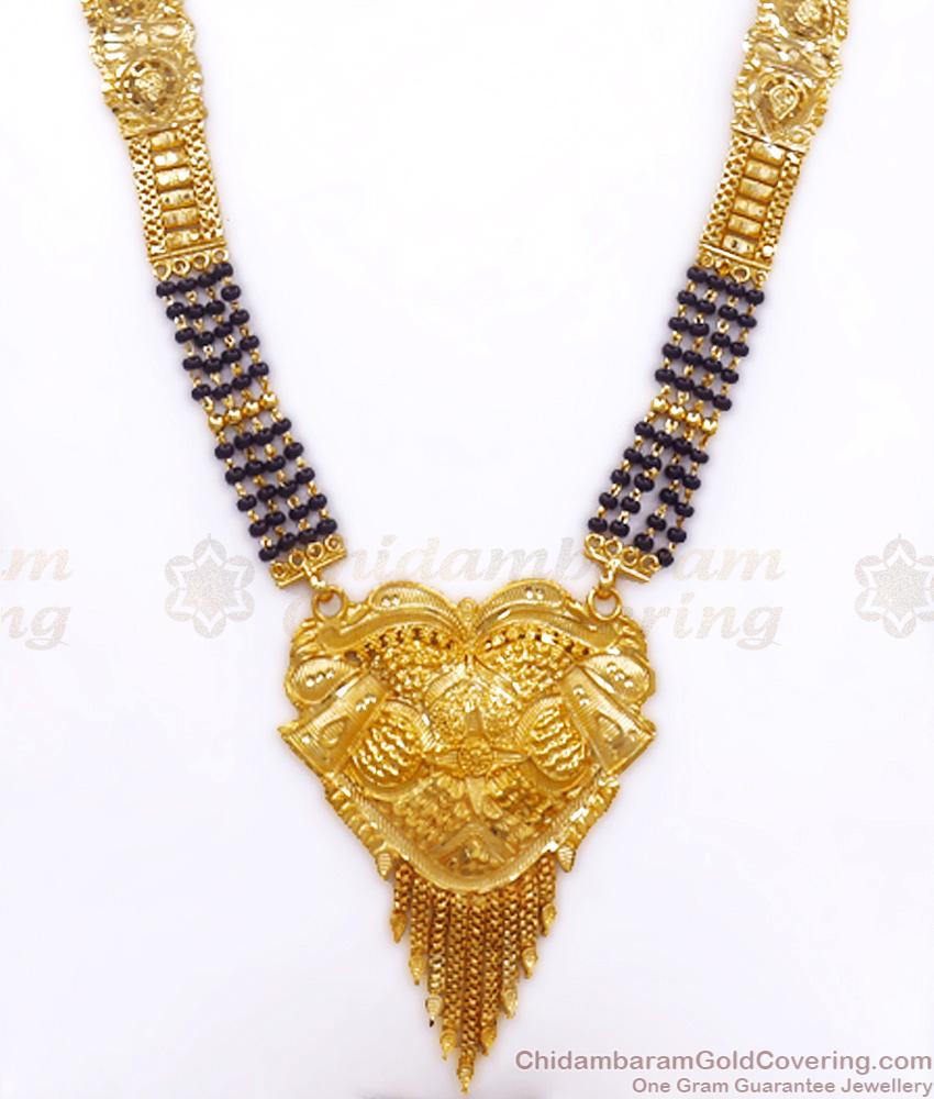 30 Inch Long Black Beaded Mangalsutra Forming Haram Collections Shop Online HR2643