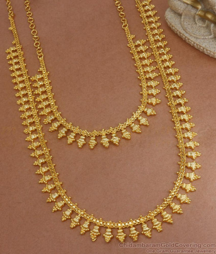 Light Weight Real One Gram Gold Bridal Haram Mullaipoo Design Jewellery ...