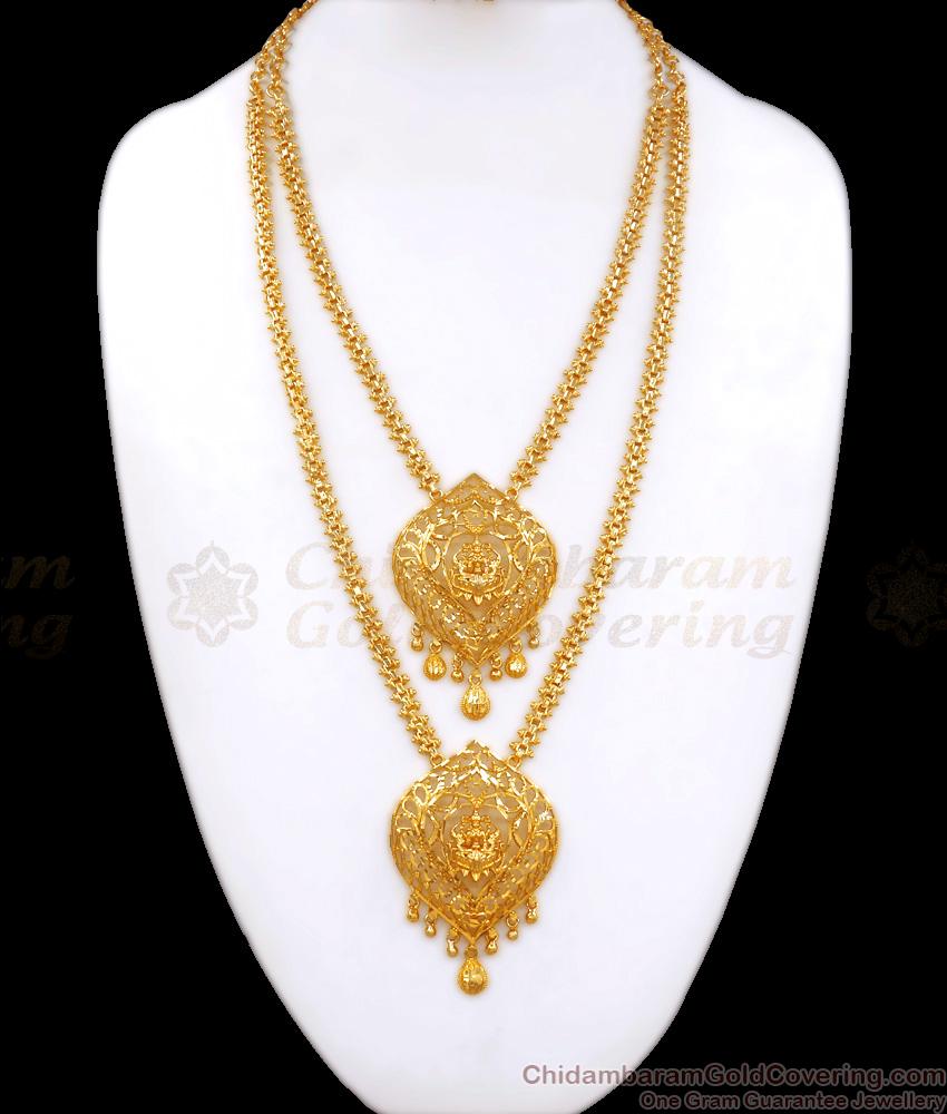 Bollywood Fashion Gold Plated Haram Necklace Lakshmi Design Shop Online HR2648