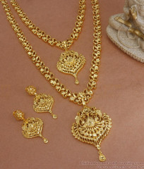 Grand One Gram Gold Haram Earring Combo Calcutta Pattern Shop Online HR2650