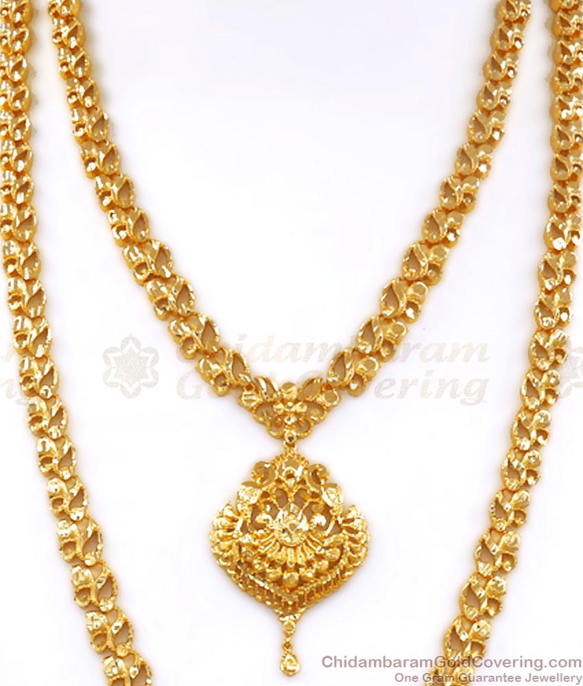 Grand One Gram Gold Haram Earring Combo Calcutta Pattern Shop Online HR2650