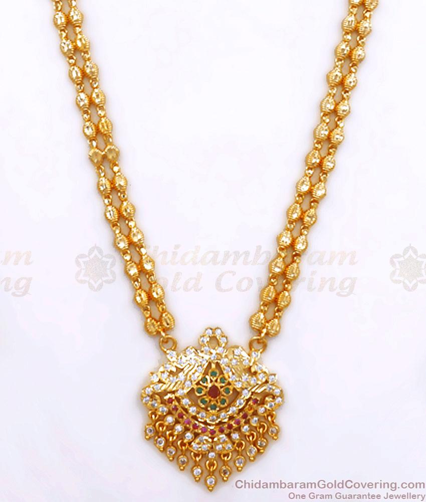 First Quality Impon Gold Haram Hanging Gati Stone Beads Design Shop Online HR2663