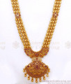 Grand Three Line 1 Gram Gold Haram Full Ruby Stone Floral Design Shop Online HR2665