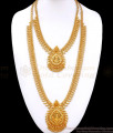 Leaf Design Gold Plated Haram Necklace Lakshmi Design Bridal Combo HR2668