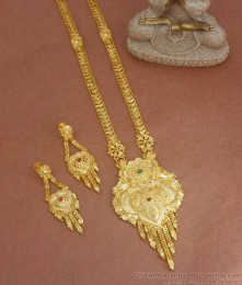 Kolkata Pattern Two Gram Gold Haram Earring Combo Floral Designs Shop Online HR2669 Kolkata Pattern Two Gram Gold Haram Earring Combo Floral Designs Shop Online HR2669