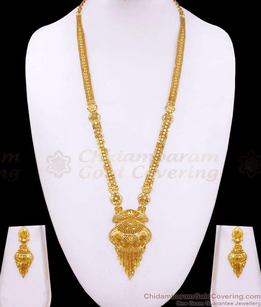 Grand Two Gram Gold Haram Earring Bridal Combo Forming Collections HR2672