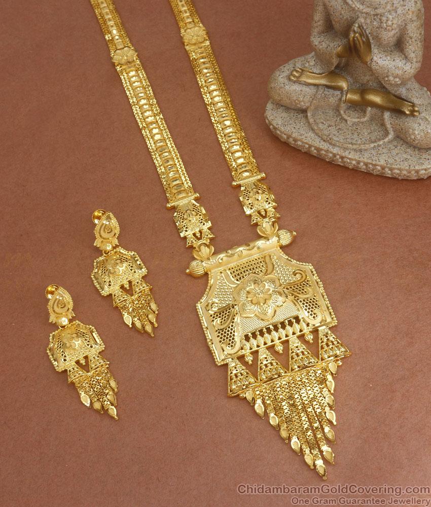 Latest Dubai Forming Gold Haram Earring Combo Bridal Jewelry HR2673