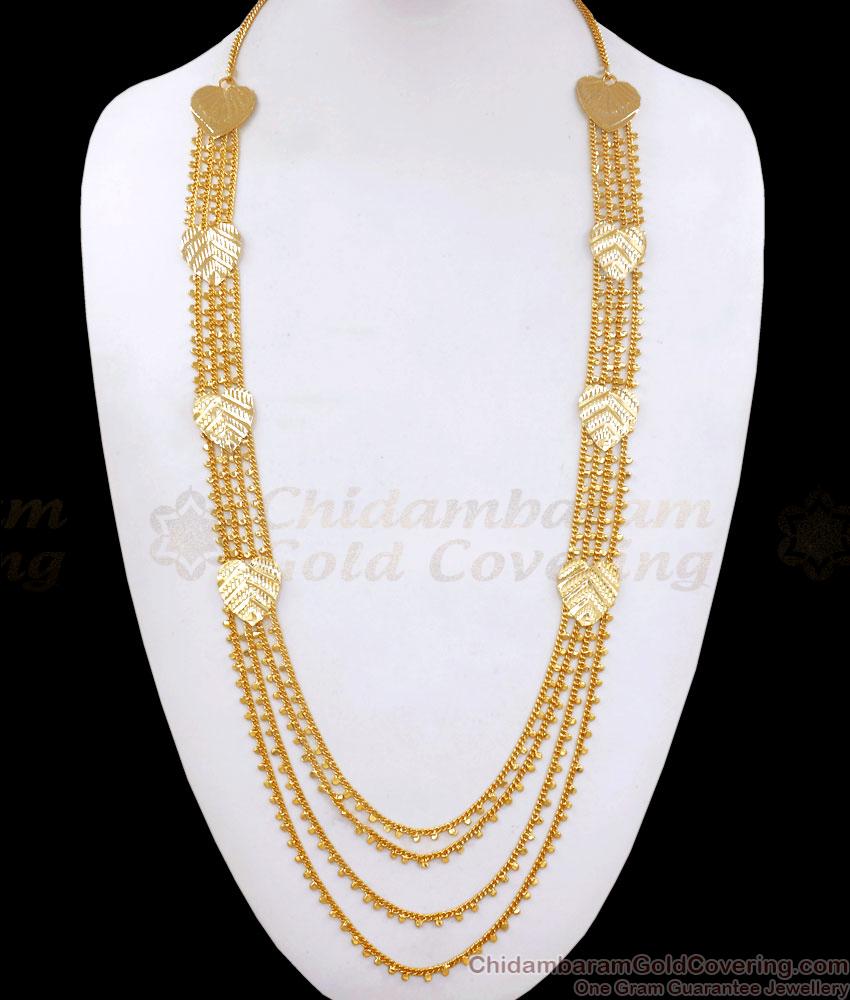 Traditional Gold Plated Haaram 4 Line Heart Designs Shop Online HR2676 Traditional Gold Plated Haaram 4 Line Heart Designs Shop Online HR2676