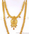 Premium Forming Gold Haram Necklace Bridal Combo Kemp Stone Collections HR2679