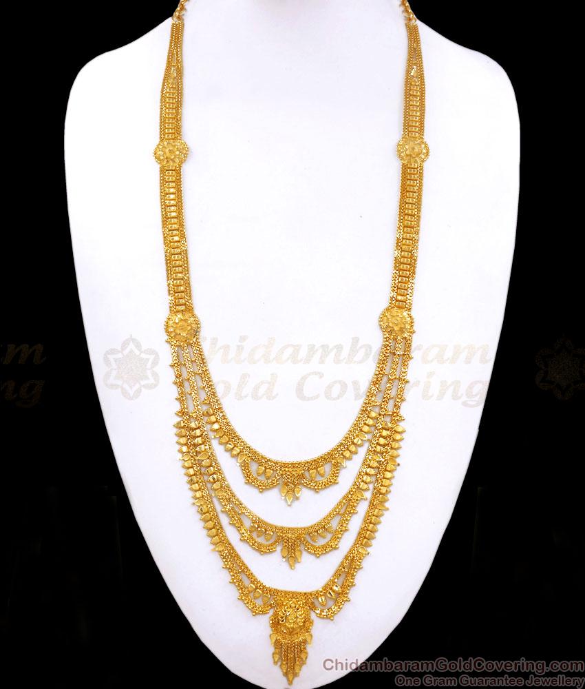 Grand 2 Gram Gold Haram Bridal Calcutta Collections With Earrings Shop Online HR2682