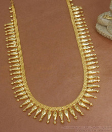 One Gram Gold Big Mullai Haram Gold Polish Design For Women HR3142