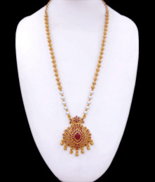 Pure Gold Tone Haram White Pearl Hyderabad Jewelry Collections Shop Online HR2698 Pure Gold Tone Haram White Pearl Hyderabad Jewelry Collections Shop Online HR2698