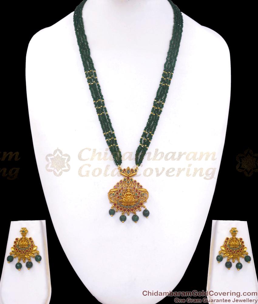 Hyderabad Jewelry Hydro Crystal Gold Haram Designer Jewelry HR2701