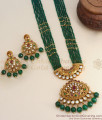 Grand Emerald Stone Gold Plated Plated Haram Earrings Combo Set HR2703