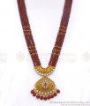 Full Ruby Stone Multi Line Gold Imitation Haram Combo Shop Online HR2704