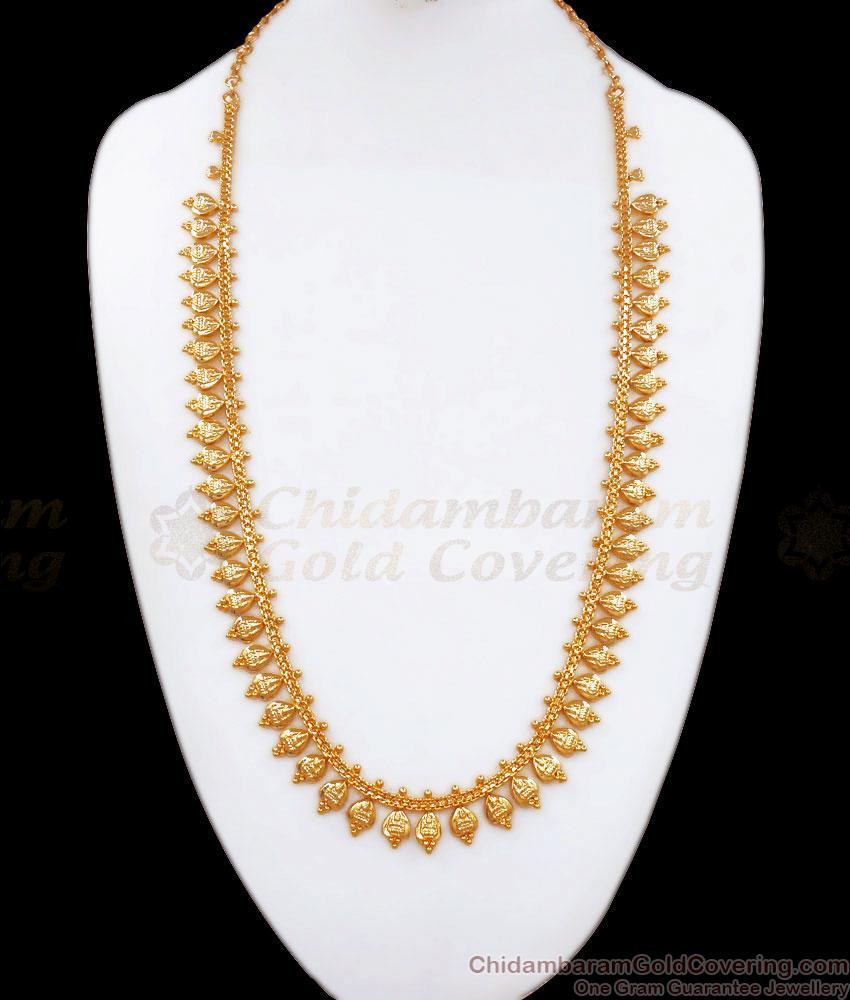 Unique Pure Gold Tone Haram Lakshmi Leaf Designs Shop Online HR2706