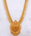 Beautiful Single Ruby Stone Gold Plated Haram Mulaipoo Collections HR2712