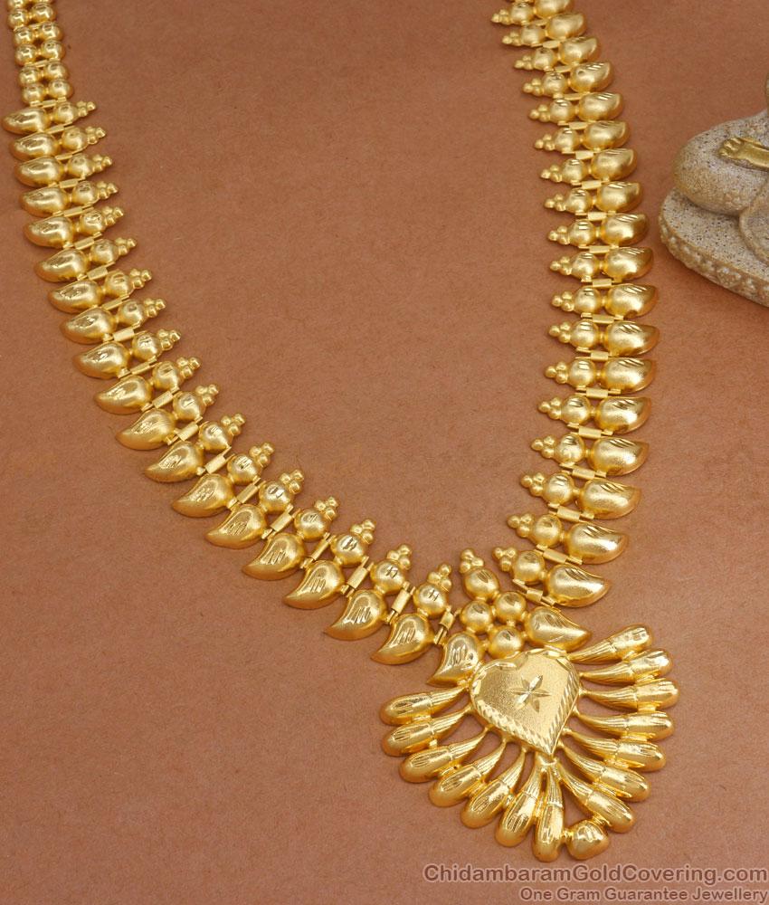 Two Gram Gold Matt Finish Kerala Bridal Haram Collections Shop Online HR2717