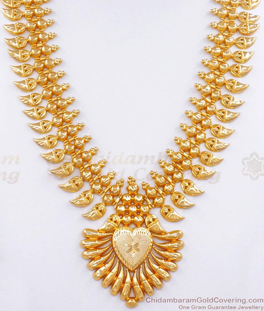 Grand One Gram Gold Kerala Bridal Haram Collections For Marriage HR2720