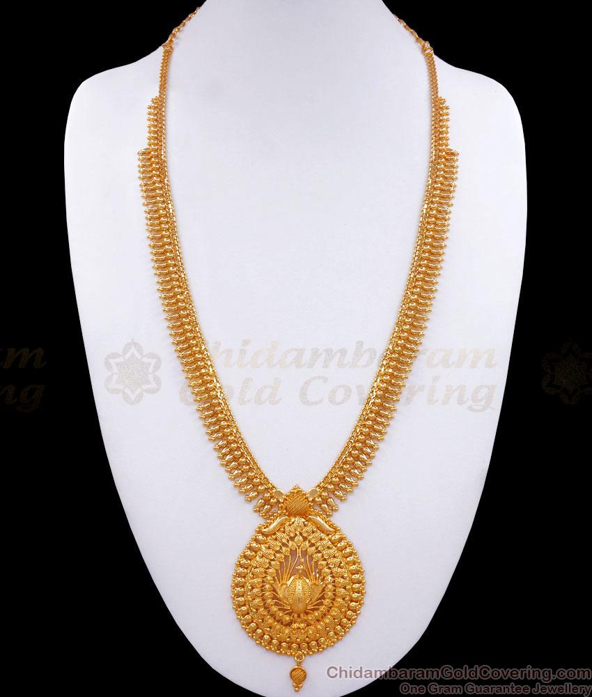 Traditional 1 Gram Gold Haram 3D Peacock Designs Bridal Collections HR2731